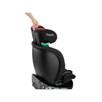 Lionelo - Car seat with base swivel NAVY i-Size 40-150 cm black/red
