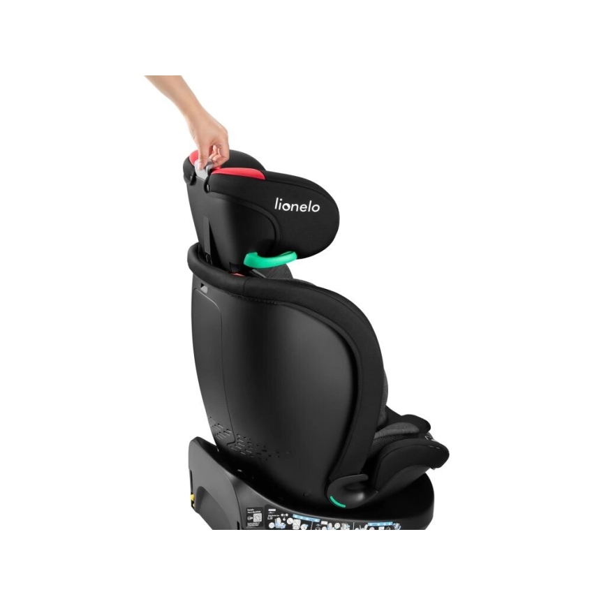 Lionelo - Car seat with base swivel NAVY i-Size 40-150 cm black/red