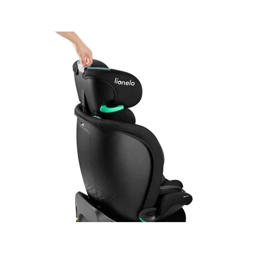 Lionelo - Car seat with base swivel NAVY i-Size 40-150 cm black/turquoise