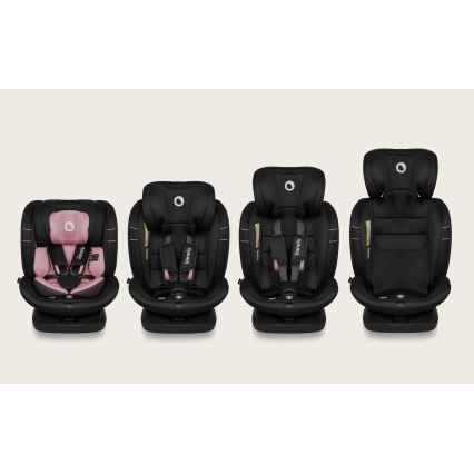 Lionelo - Car seat with rotating base BASTIAAN i-Size 40-150 cm Pink Rose