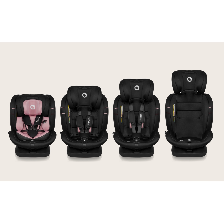 Lionelo - Car seat with rotating base BASTIAAN i-Size 40-150 cm Pink Rose