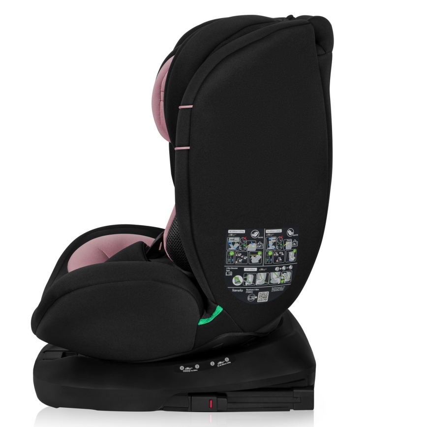 Lionelo - Car seat with rotating base BASTIAAN i-Size 40-150 cm Pink Rose