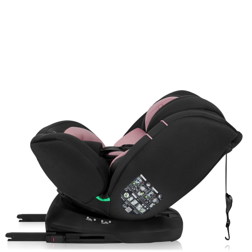 Lionelo - Car seat with rotating base BASTIAAN i-Size 40-150 cm Pink Rose