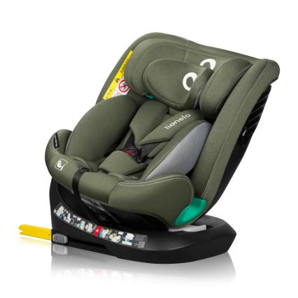 Lionelo - BASTIAAN ONE i-Size 40-150 cm Rotating Car Seat with Base, Green Olive