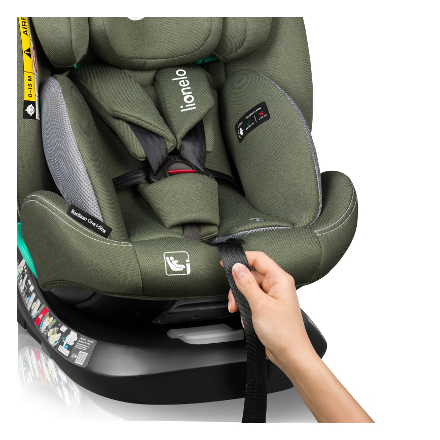 Lionelo - BASTIAAN ONE i-Size 40-150 cm Rotating Car Seat with Base, Green Olive