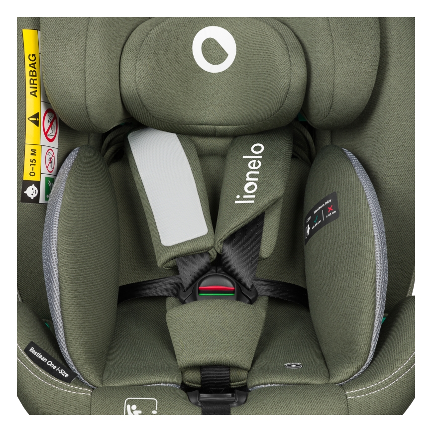 Lionelo - BASTIAAN ONE i-Size 40-150 cm Rotating Car Seat with Base, Green Olive