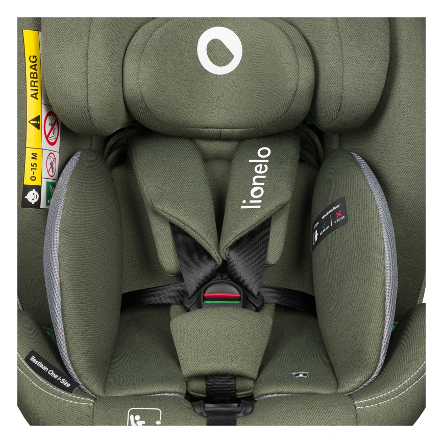Lionelo - BASTIAAN ONE i-Size 40-150 cm Rotating Car Seat with Base, Green Olive