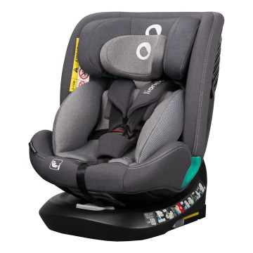 Lionelo - Car seat with rotating base BASTIAAN ONE i-Size 40-150 cm Grey Stone