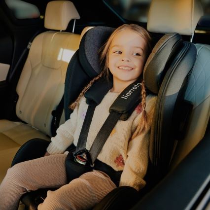 Lionelo - Car seat with rotating base HARPER i-Size 76-150 cm Black Carbon