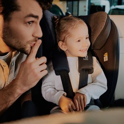 Lionelo - Car seat with rotating base HARPER i-Size 76-150 cm Black Carbon