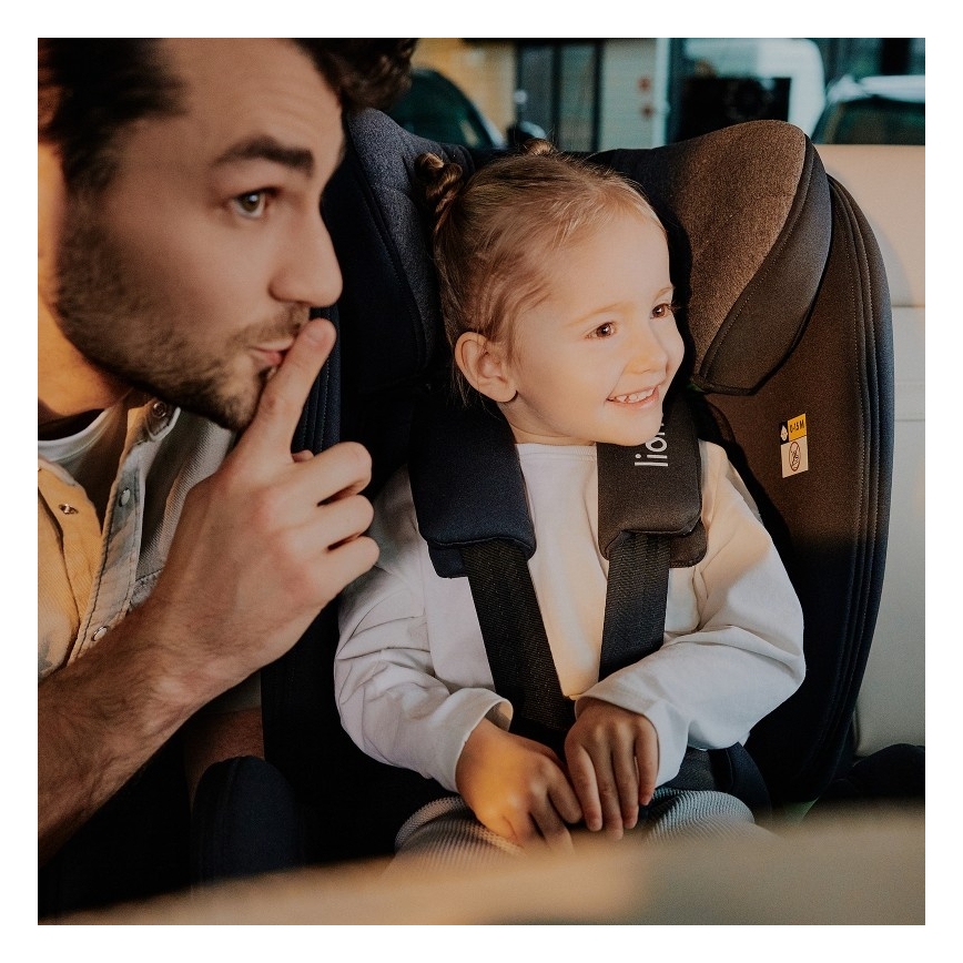 Lionelo - Car seat with rotating base HARPER i-Size 76-150 cm Black Carbon