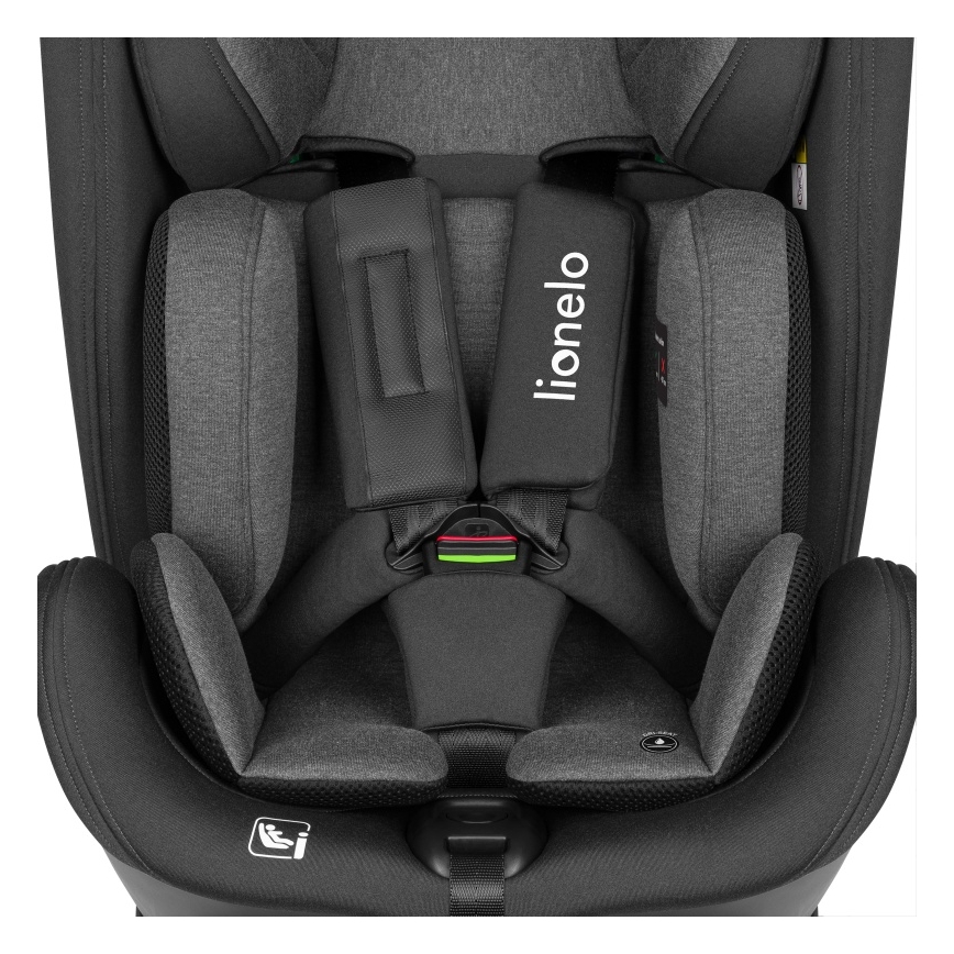 Lionelo - Car seat with rotating base HARPER i-Size 76-150 cm Black Carbon