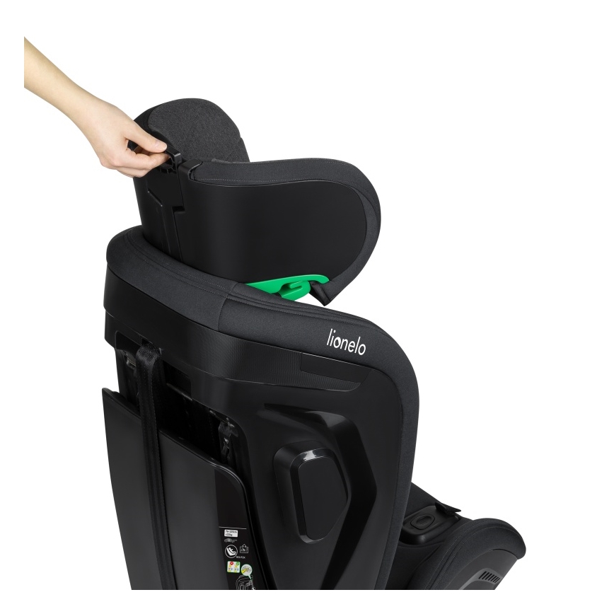 Lionelo - Car seat with rotating base HARPER i-Size 76-150 cm Black Carbon