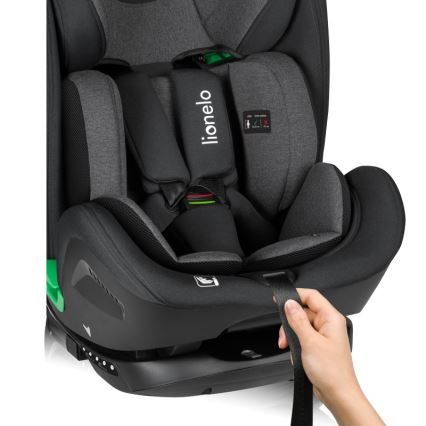Lionelo - Car seat with rotating base HARPER i-Size 76-150 cm Black Carbon