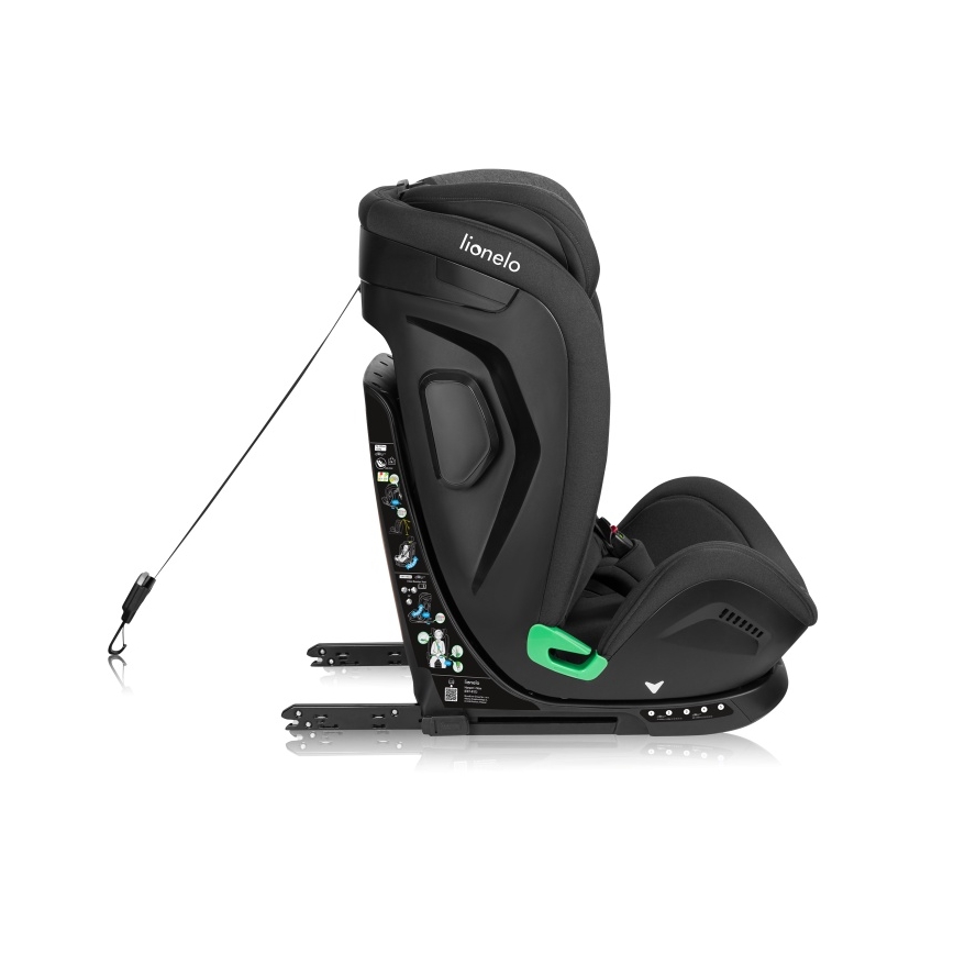 Lionelo - Car seat with rotating base HARPER i-Size 76-150 cm Black Carbon