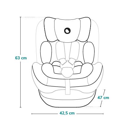 Lionelo - Car seat with rotating base HARPER i-Size 76-150 cm Black Carbon