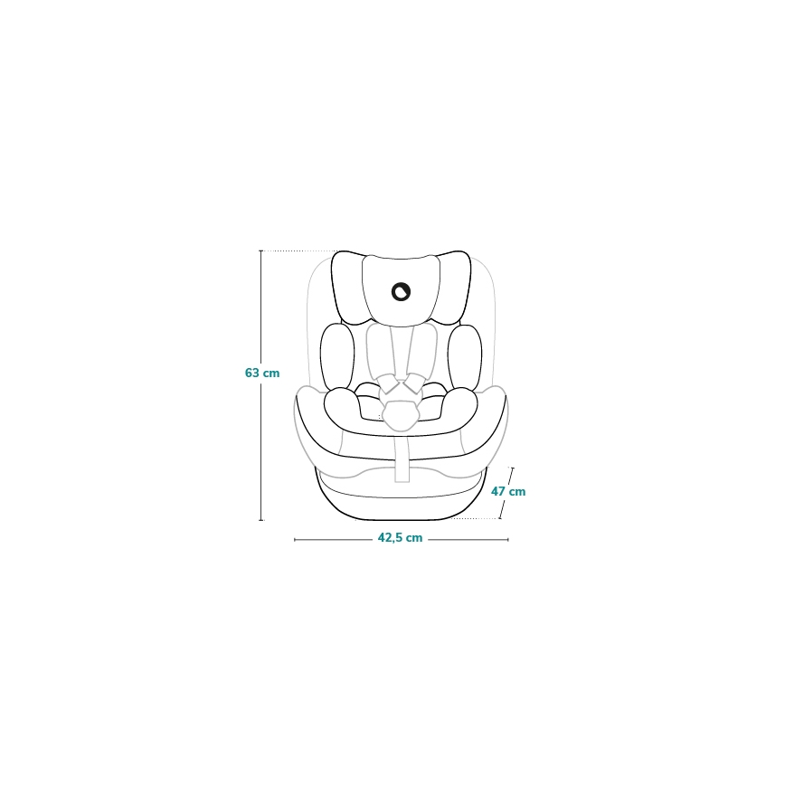 Lionelo - Car seat with rotating base HARPER i-Size 76-150 cm Black Carbon