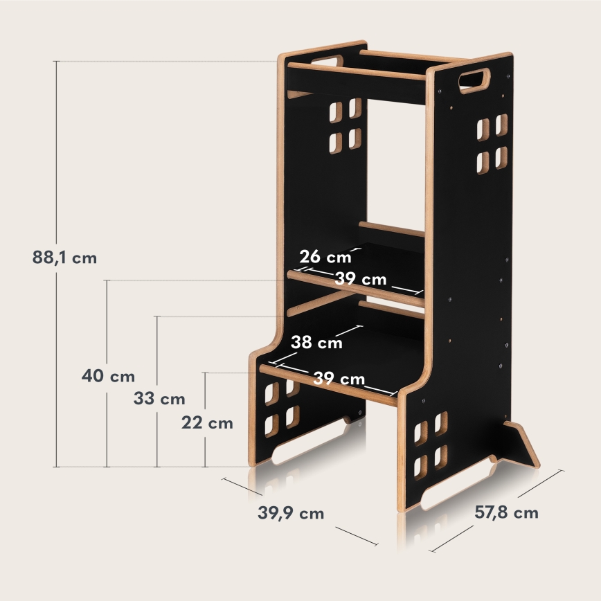 Lionelo - CASS Learning Tower Black Onyx