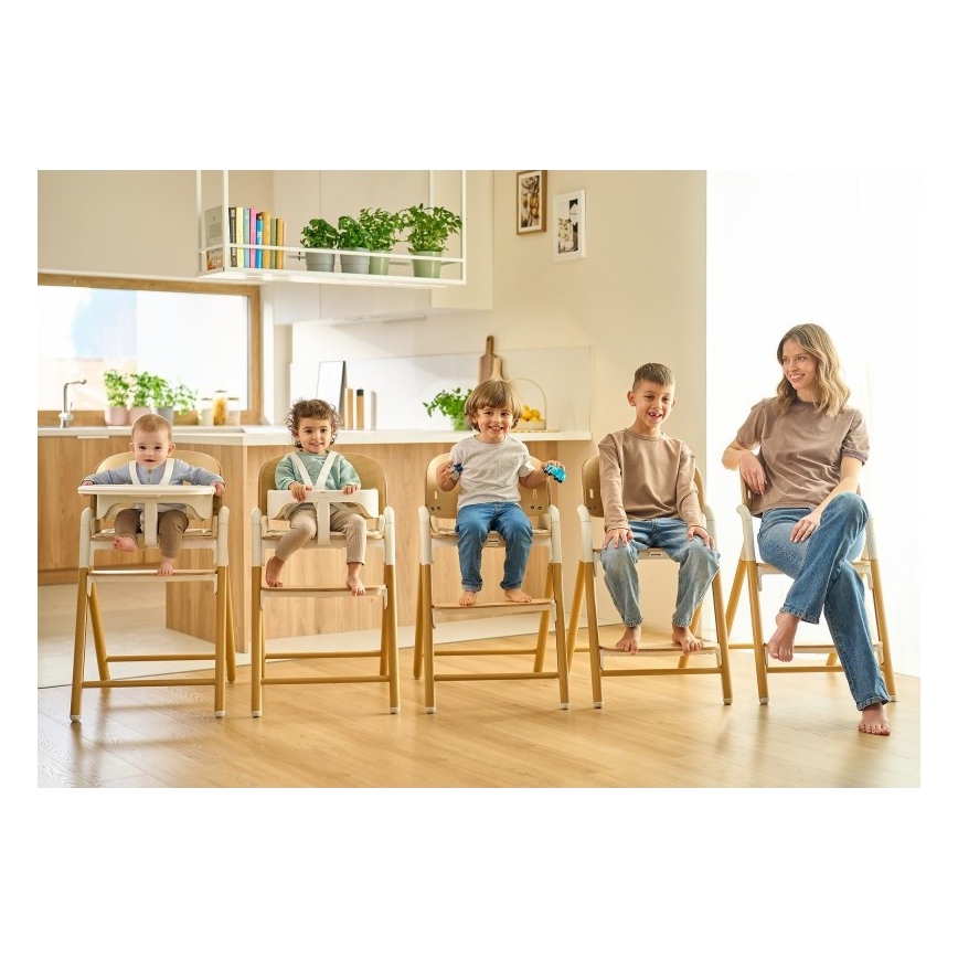 Lionelo - CELIA 3-in-1 Children's Dining Chair, Grey Wood