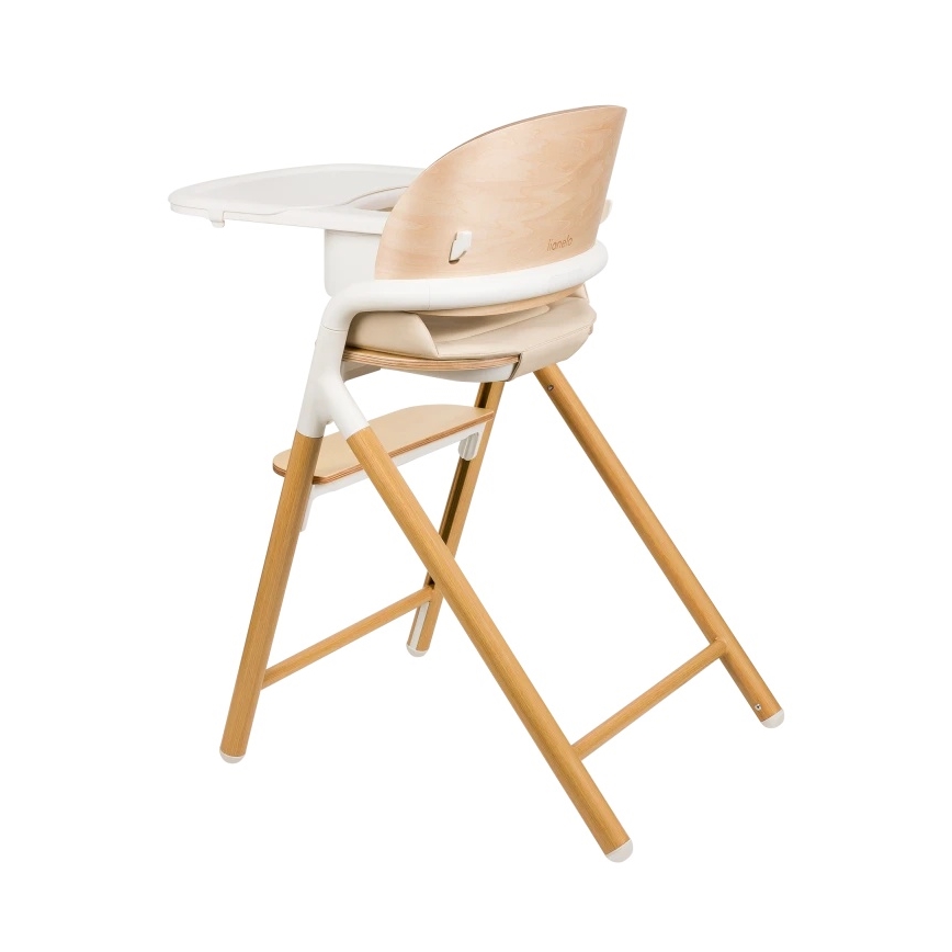 Lionelo - CELIA 3-in-1 Children's Dining Chair, White / Natural Wood