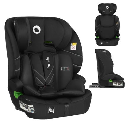 Lionelo - Child car seat LEVI FIX i-Size 76-150 cm Black Carbon