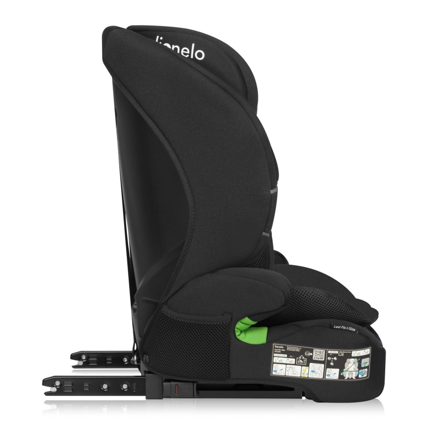Lionelo - Child car seat LEVI FIX i-Size 76-150 cm Black Carbon