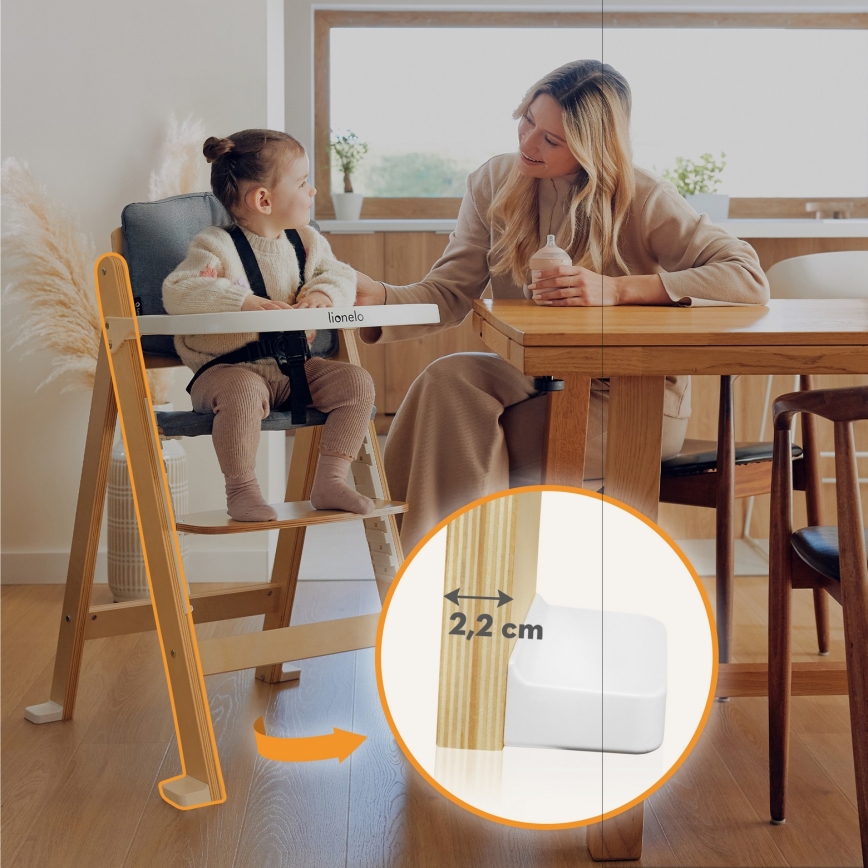 Lionelo - Children's 3-in-1 Dining Chair FLORIS White Natural