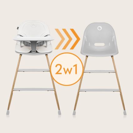 Lionelo - Children's dining chair 2in1 DALIA white/brown
