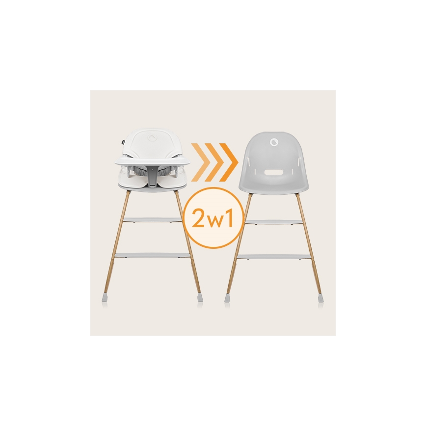 Lionelo - Children's dining chair 2in1 DALIA white/brown