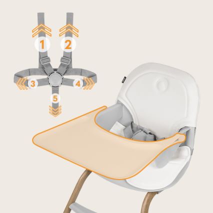 Lionelo - Children's dining chair 2in1 DALIA white/brown