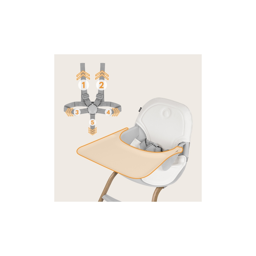Lionelo - Children's dining chair 2in1 DALIA white/brown