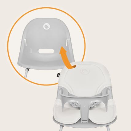 Lionelo - Children's dining chair 2in1 DALIA white/grey