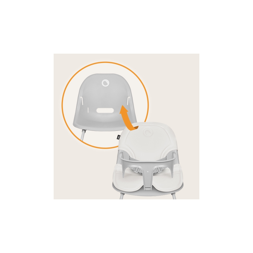 Lionelo - Children's dining chair 2in1 DALIA white/grey