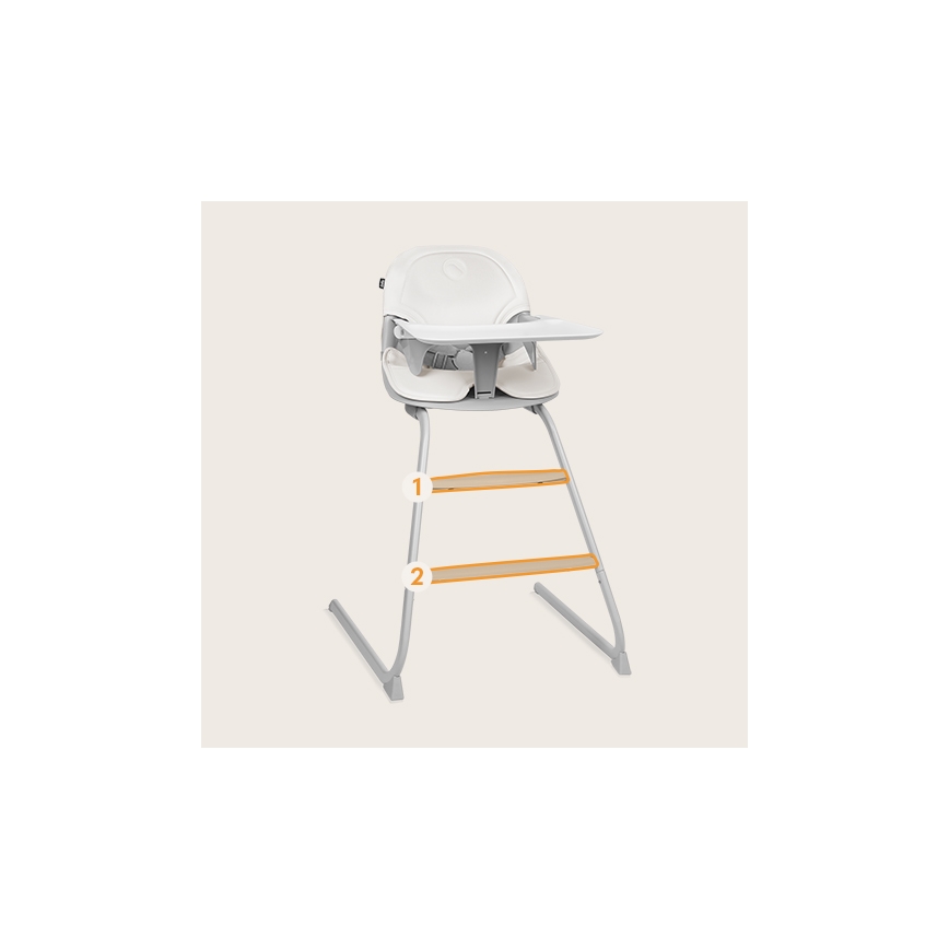 Lionelo - Children's dining chair 2in1 DALIA white/grey