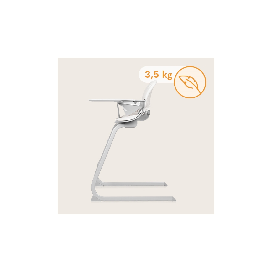 Lionelo - Children's dining chair 2in1 DALIA white/grey