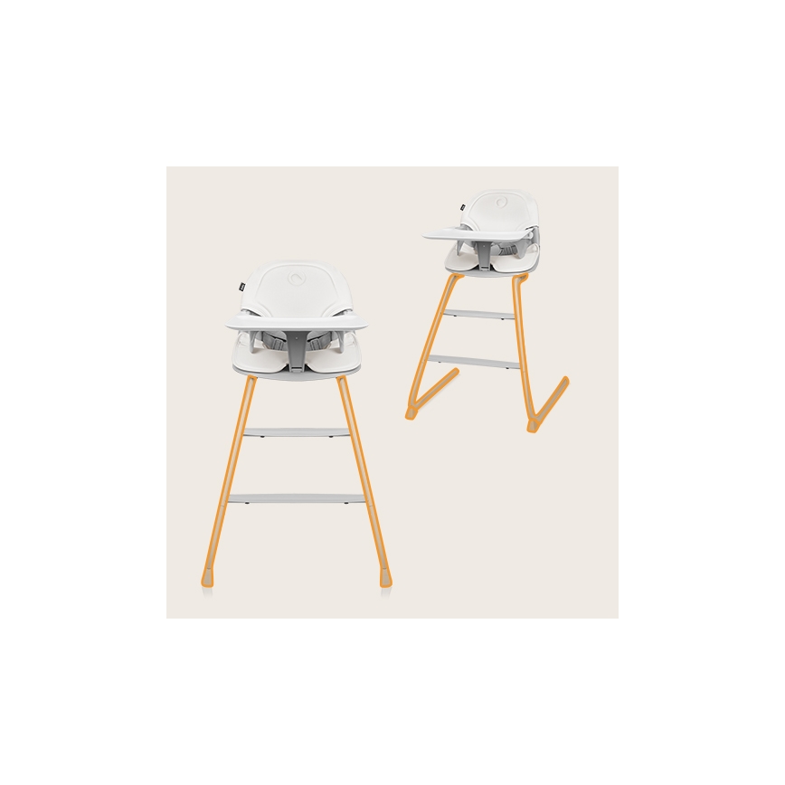 Lionelo - Children's dining chair 2in1 DALIA white/grey