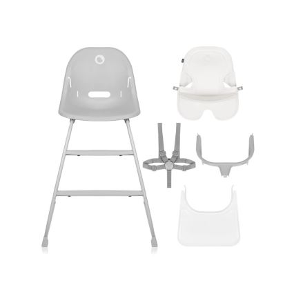 Lionelo - Children's dining chair 2in1 DALIA white/grey