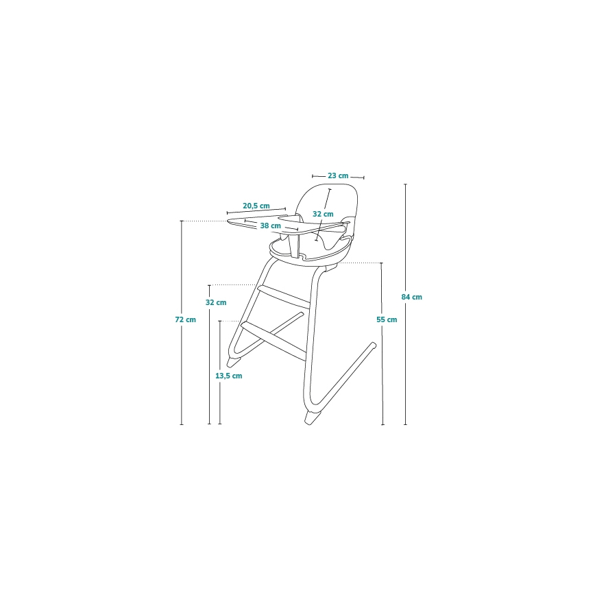 Lionelo - Children's dining chair 2in1 DALIA white/grey