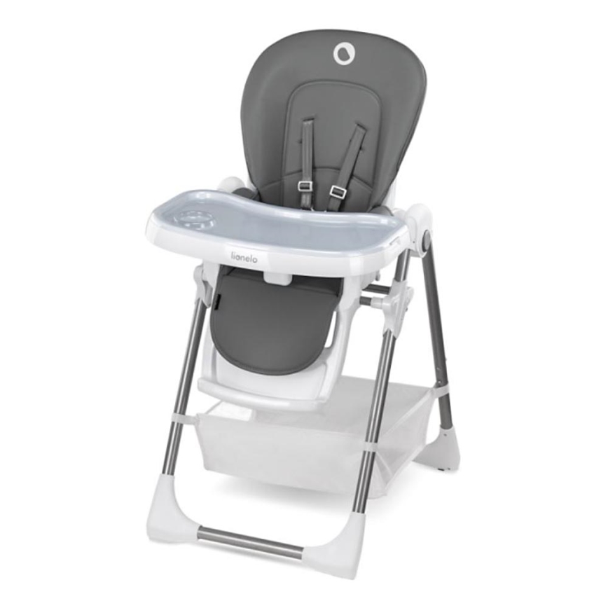 Lionelo - Children's dining chair LINN PLUS white/grey