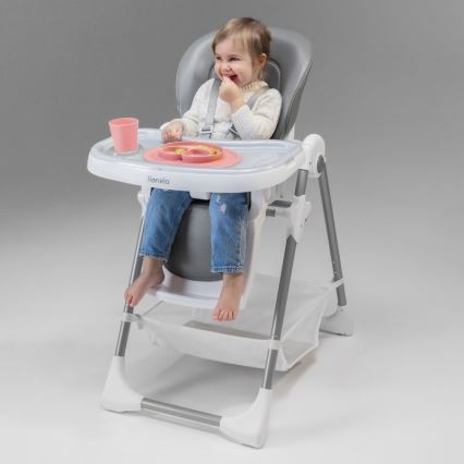 Lionelo - Children's dining chair LINN PLUS white/grey