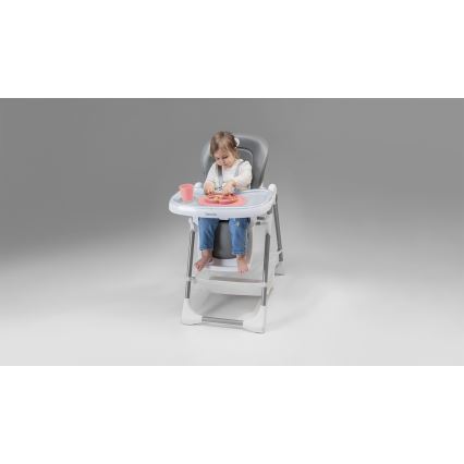 Lionelo - Children's dining chair LINN PLUS white/grey