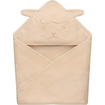 Lionelo - Children's Hooded Towel MUSLIN HOODED TOWEL Beige Sand