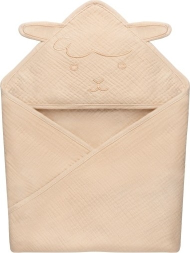 Lionelo - Children's Hooded Towel MUSLIN HOODED TOWEL Beige Sand