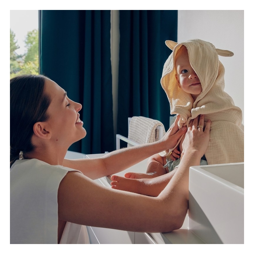 Lionelo - Children's Muslin Hooded Towel Beige Cappuccino