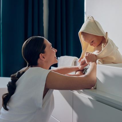 Lionelo - Children's Muslin Hooded Towel Beige Cappuccino