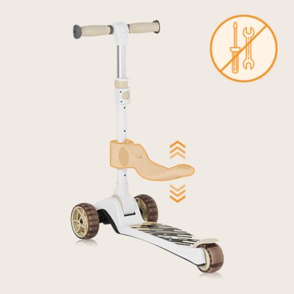 Lionelo - Children's scooter 2in1 FRANKY white/beige