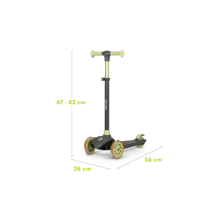 Lionelo - Children's scooter JESSY grey/green
