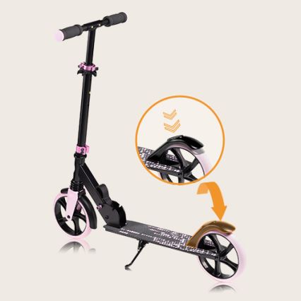 Lionelo - Children's scooter LUCA black/pink