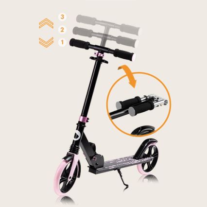 Lionelo - Children's scooter LUCA black/pink