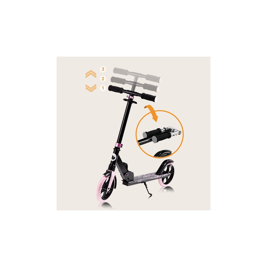 Lionelo - Children's scooter LUCA black/pink
